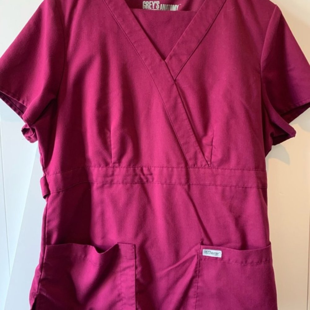 Grey's Anatomy Scrubs, Scrub Set, Wine, Size Med